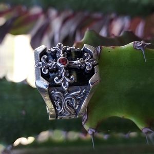 NIGHT RIDER CUSTOM STERLING RUBY RING